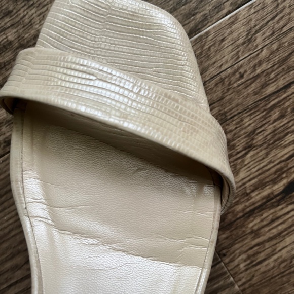 Everlane's The Double-Strap Block Heel Leather Sandal, Sand Lizard, Size 7.5 - Picture 9 of 11